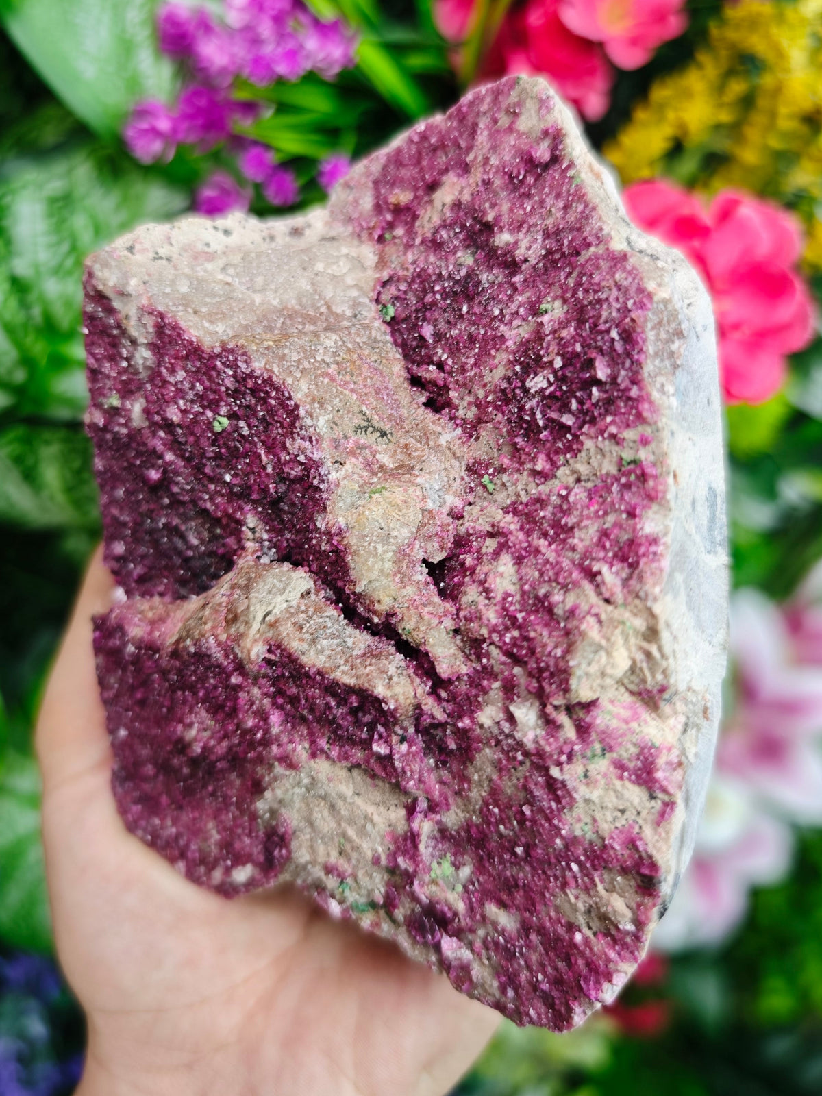 Cobalto Calcite with Malachite Raw Stone