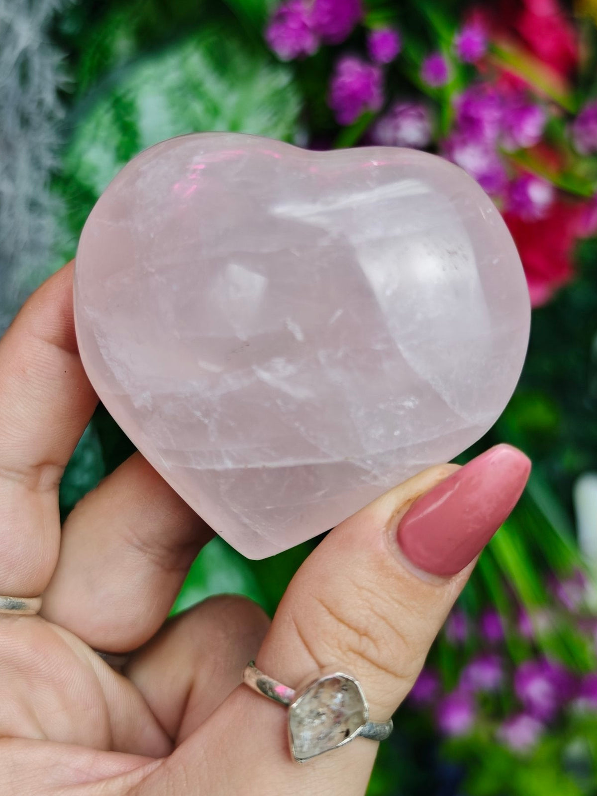 Rose Quartz Puffy Heart