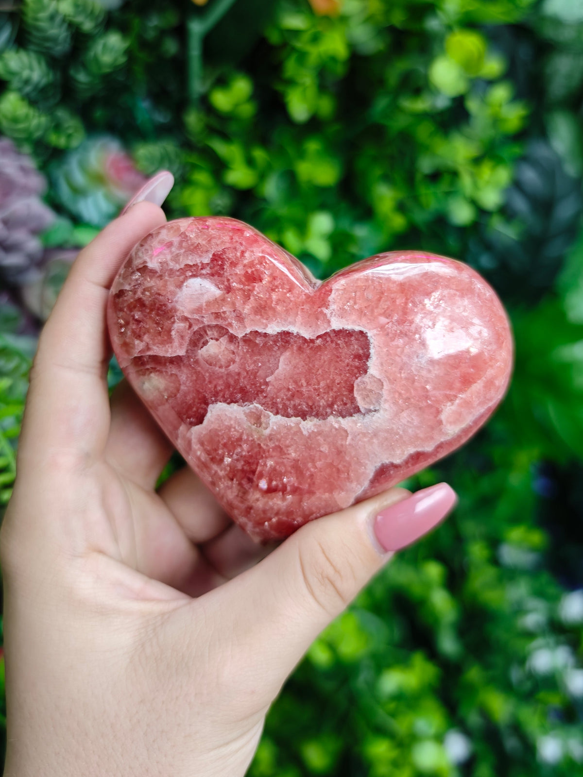 Rhodochrosite Heart Carvings