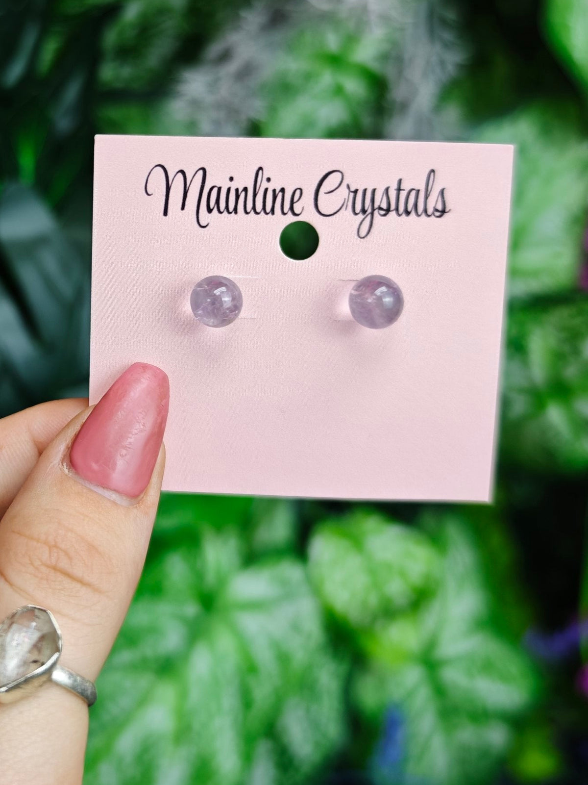 Gemstone Stud Sterling Silver Earrings