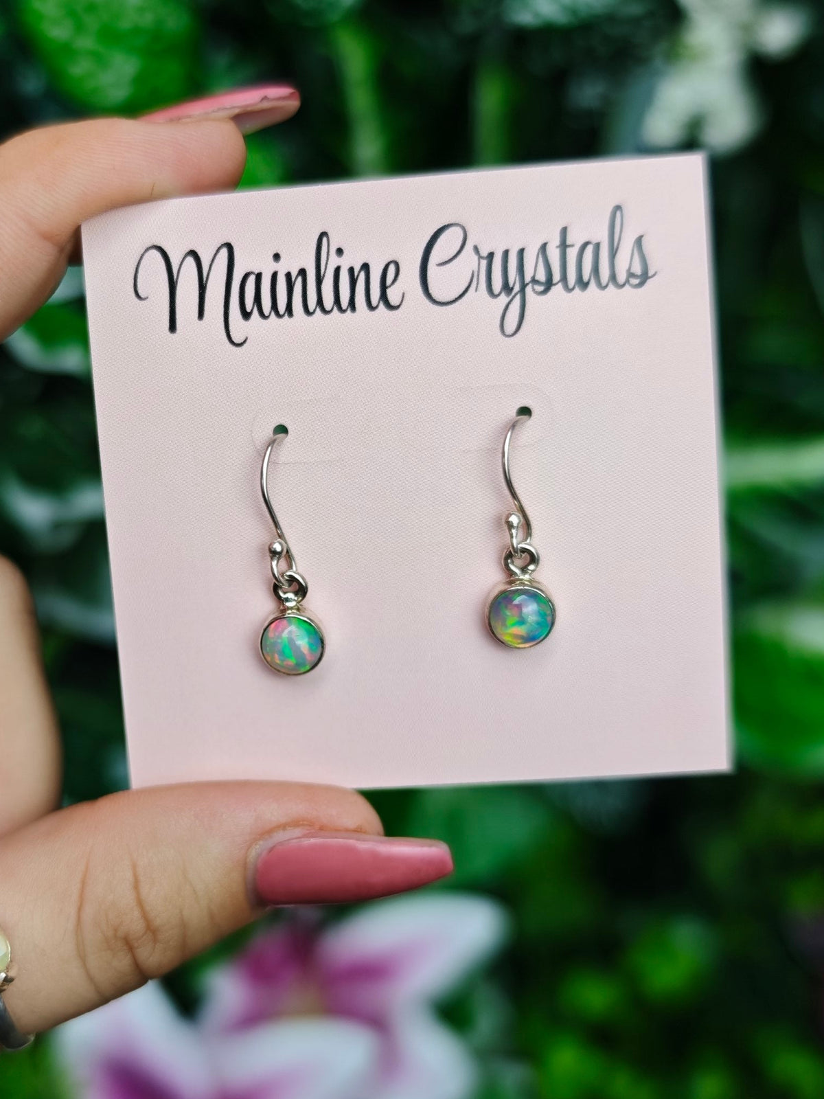 Ethiopian Opal Carved Sterling Silver Earrings