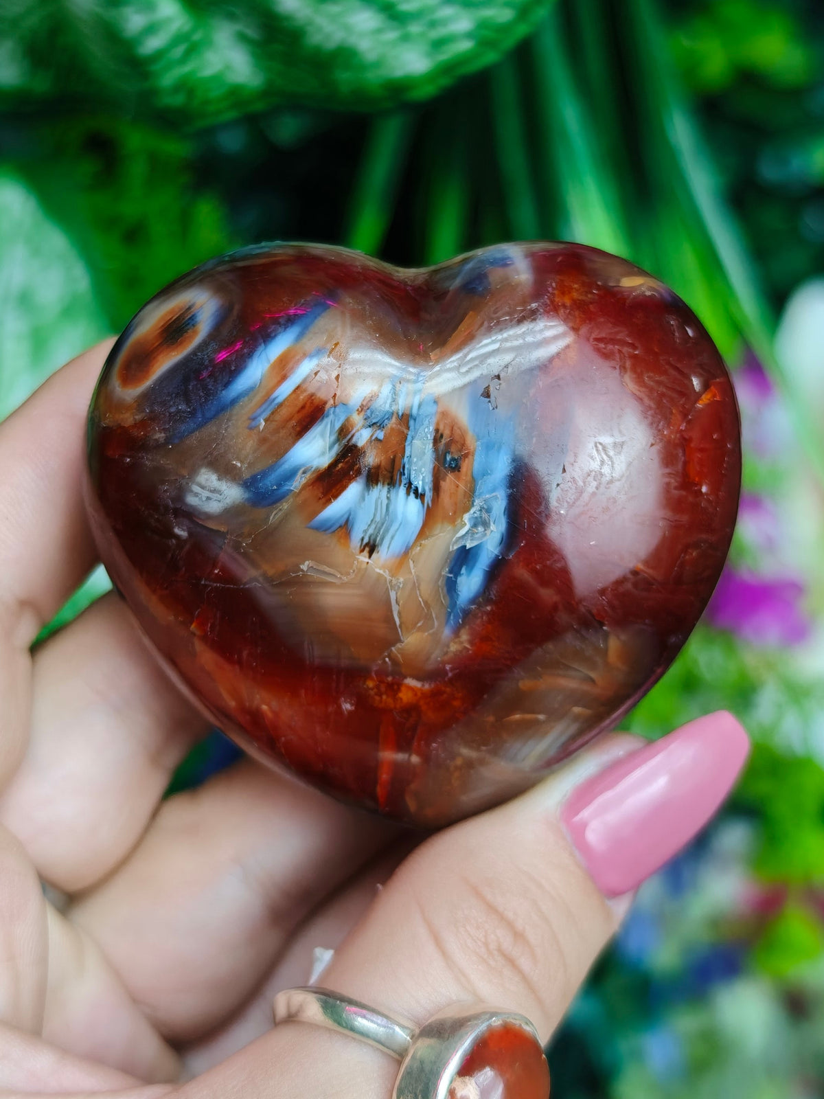 Carnelian & Orca Agate Heart