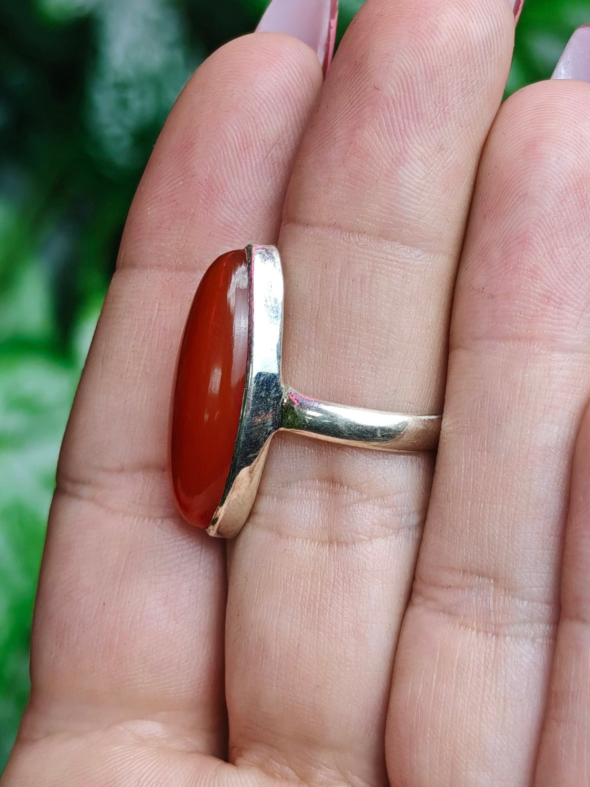 Carnelian Ring Size 8 Sterling Silver