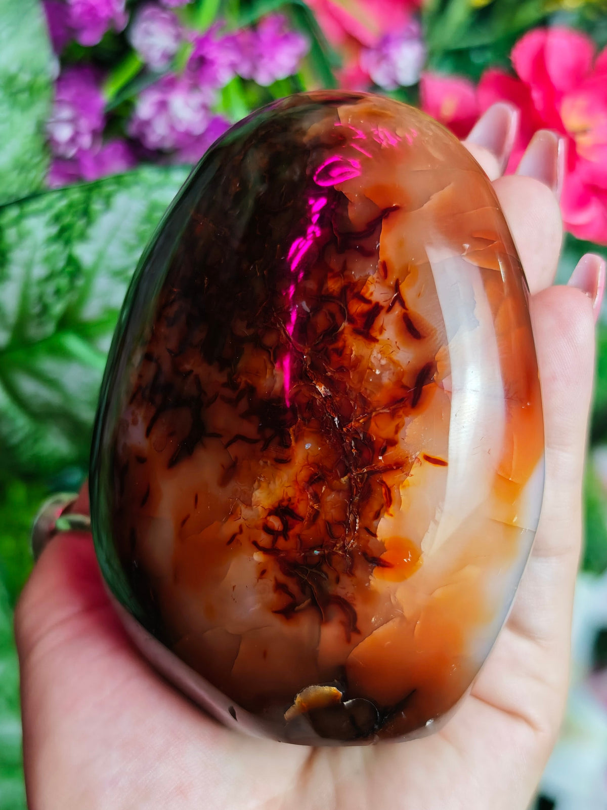 Carnelian Freeform with Druzy Cave