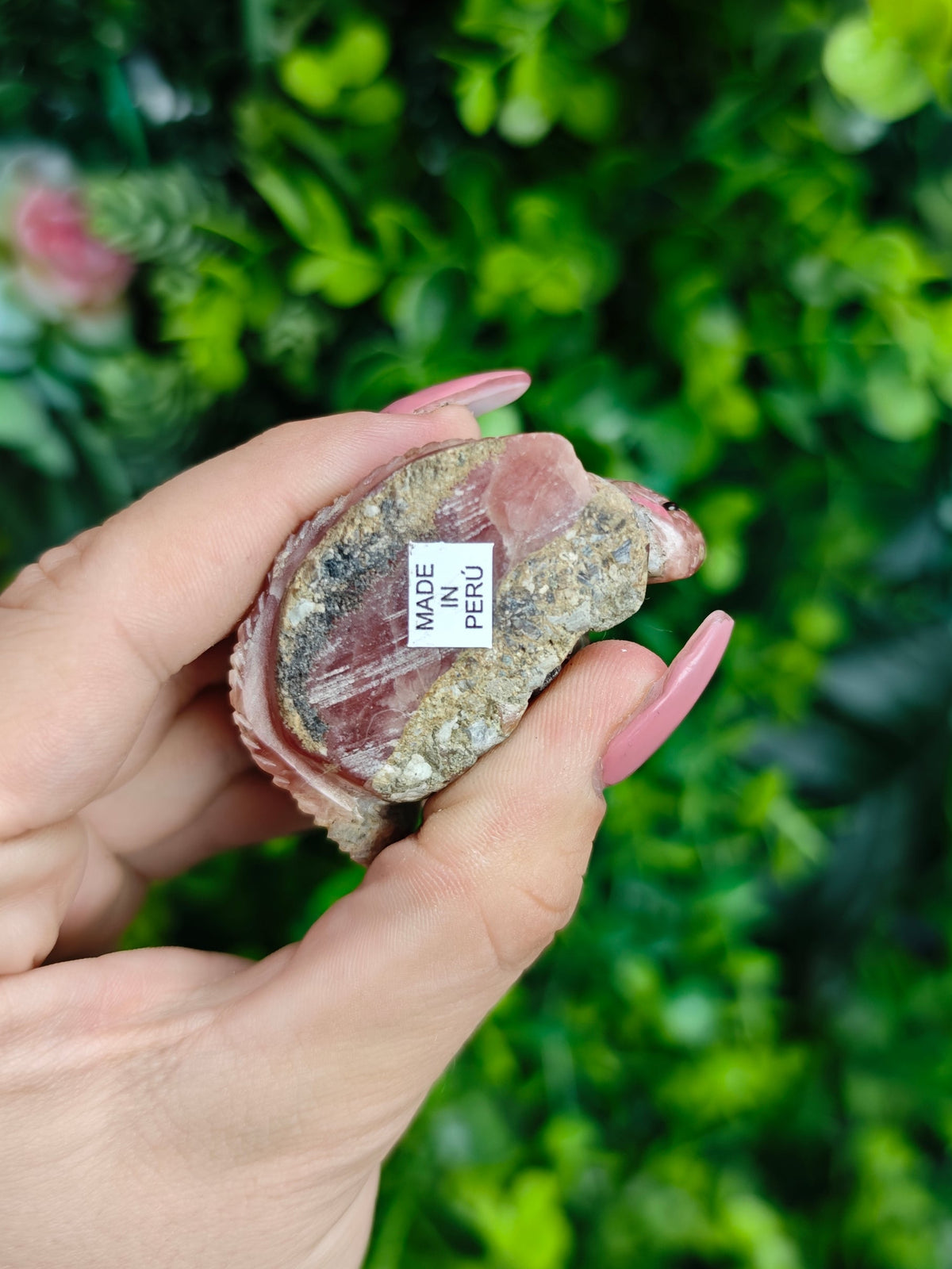 Rhodochrosite Lizard Carving