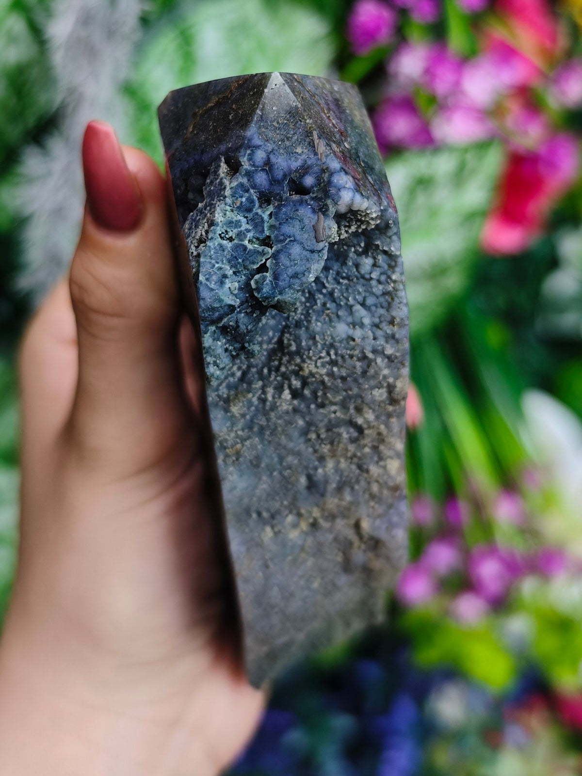Grape Agate Half Raw Tower