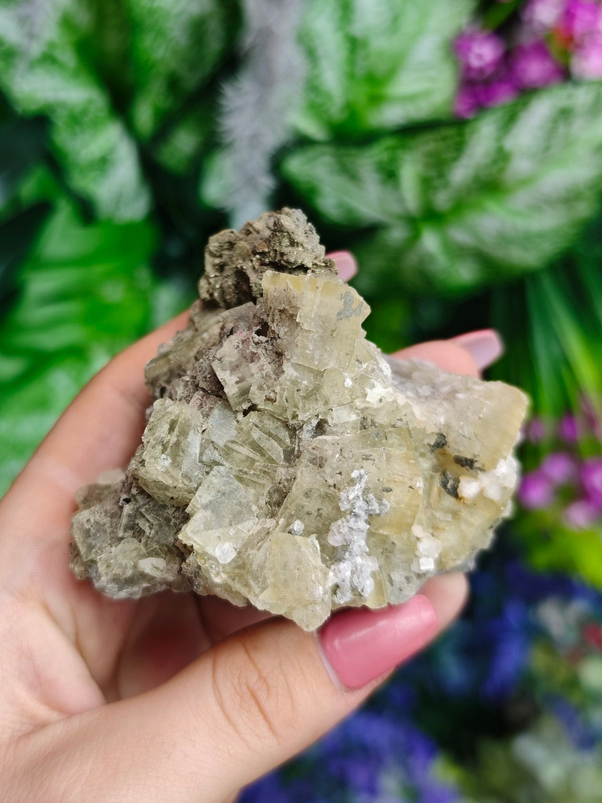 Yellow Fluorite with Pyrite & Quartz Specimen
