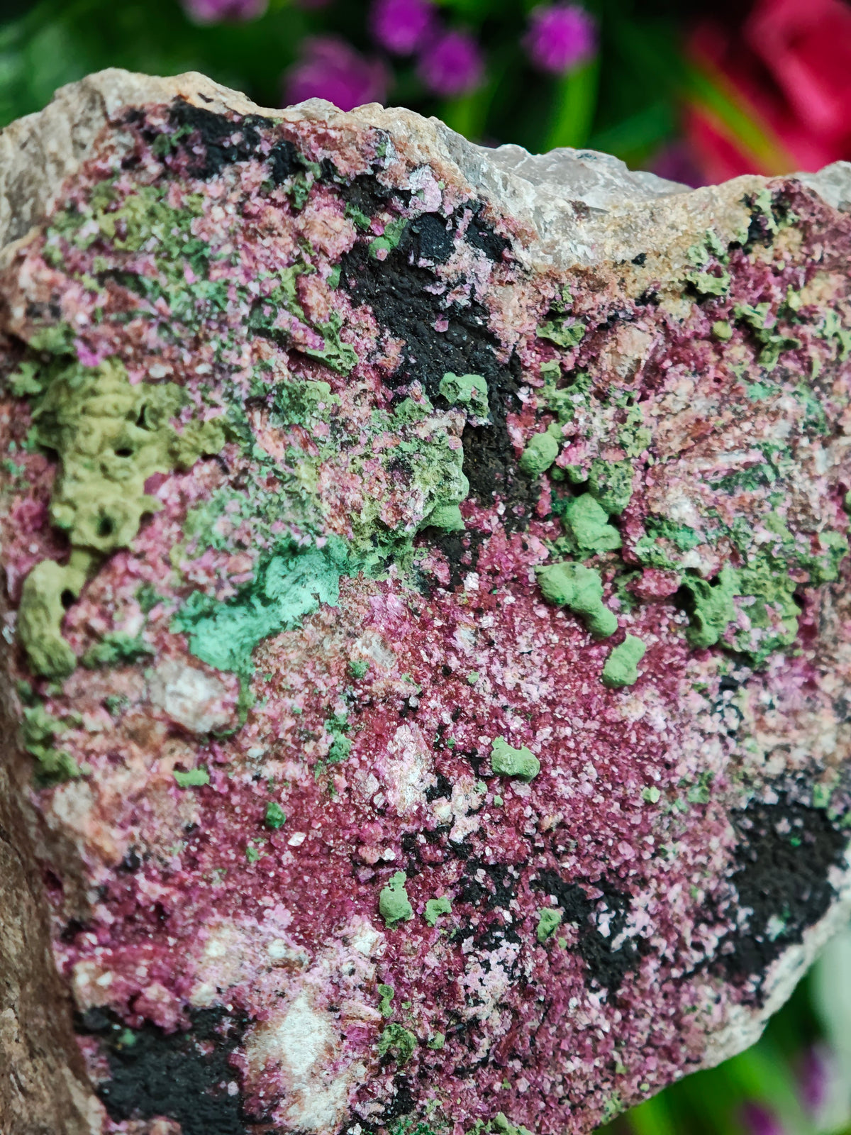 Cobalto Calcite with Malachite Raw Stone
