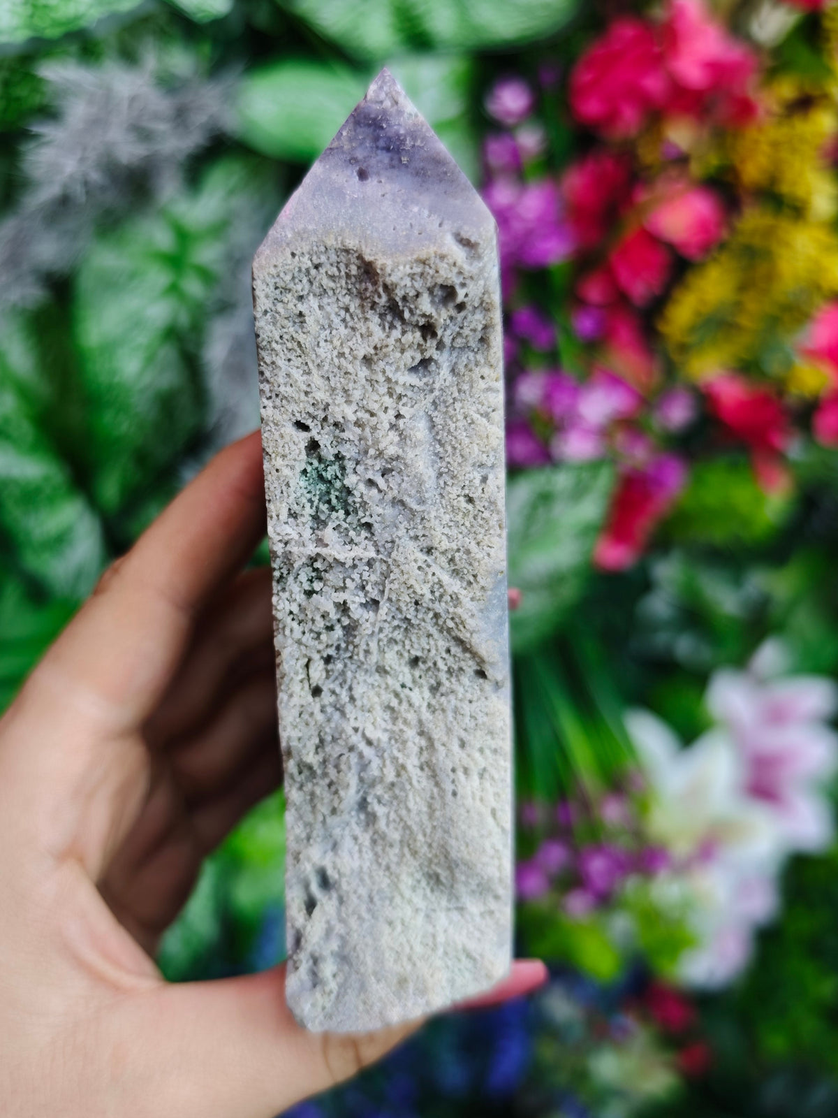 Grape Agate Half Raw Tower