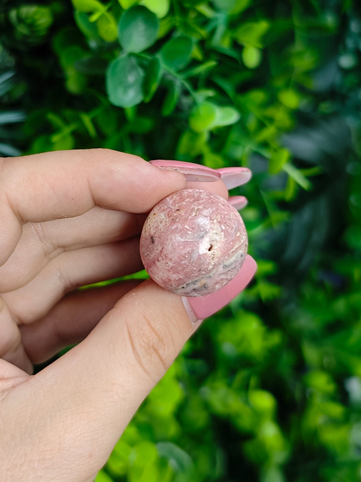 Rhodochrosite Mushroom Carving