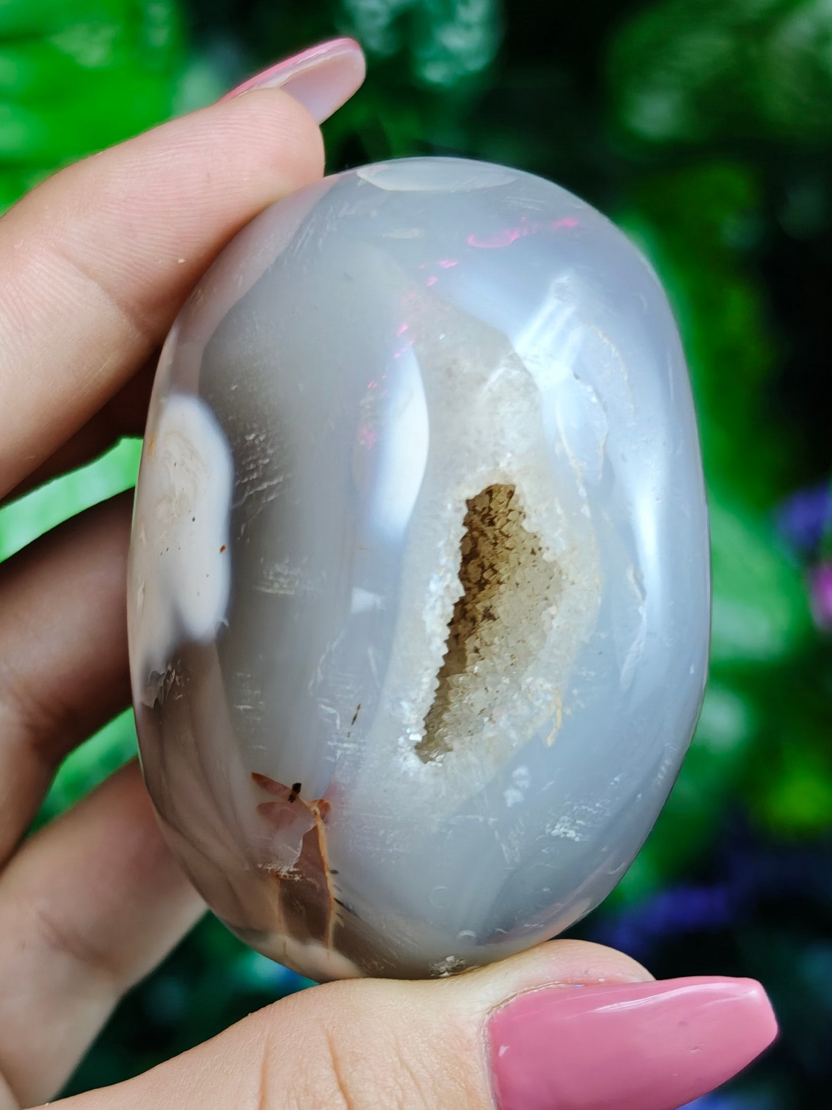 Orca Agate Palm Stone with Inclusions