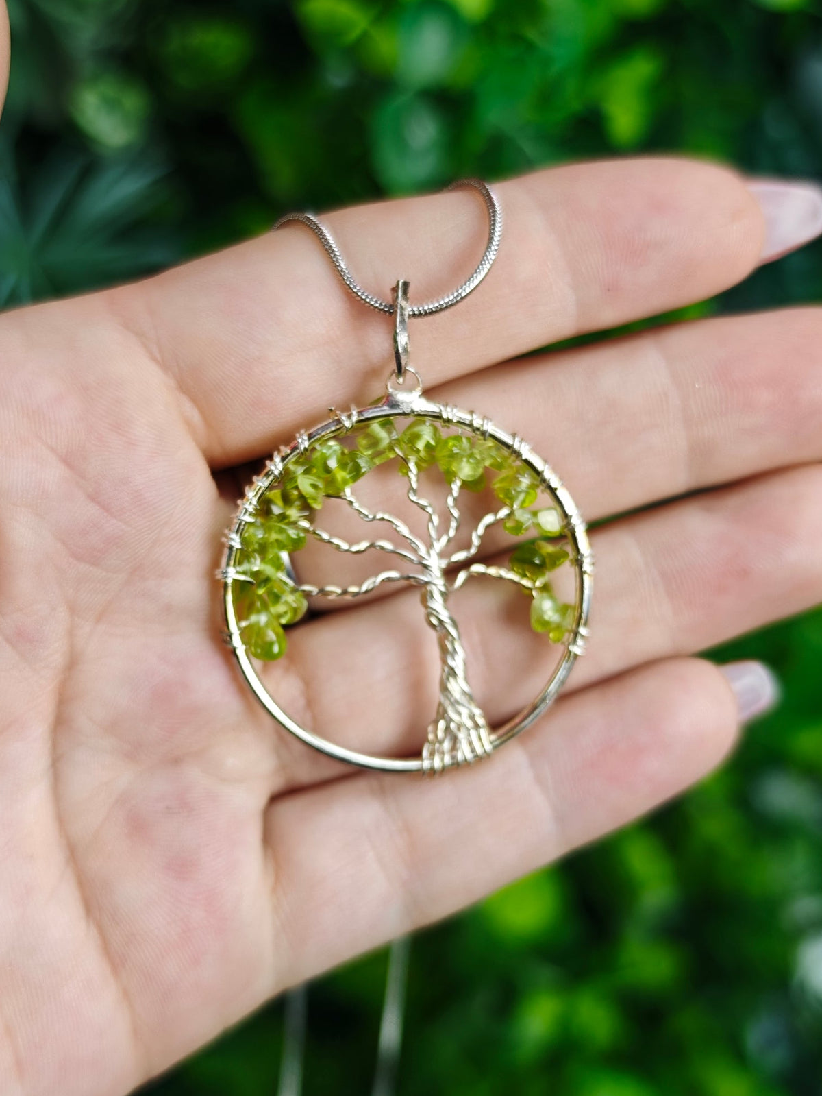 Prehnite Tree Of Life Necklace