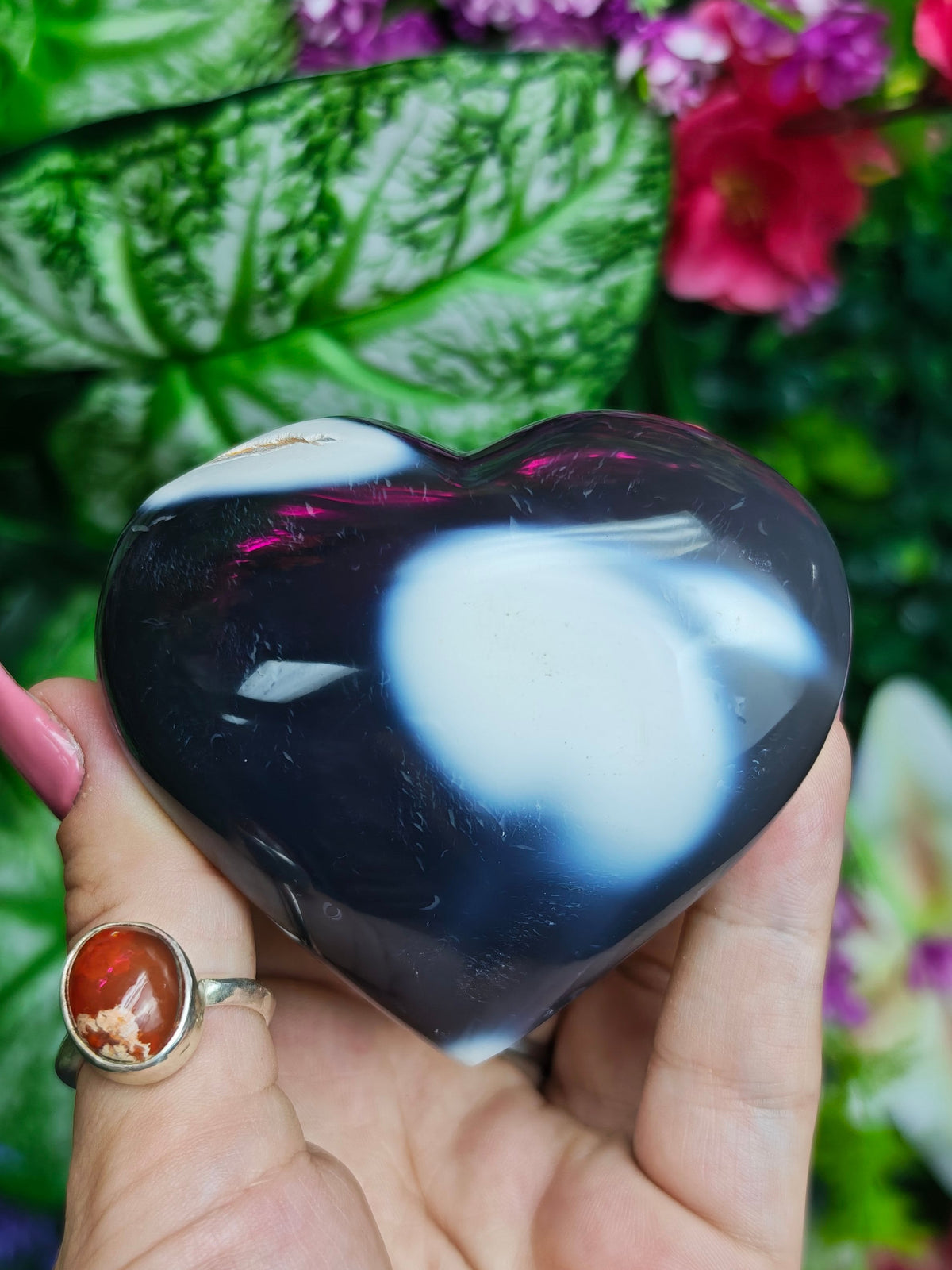 Orca Agate Heart