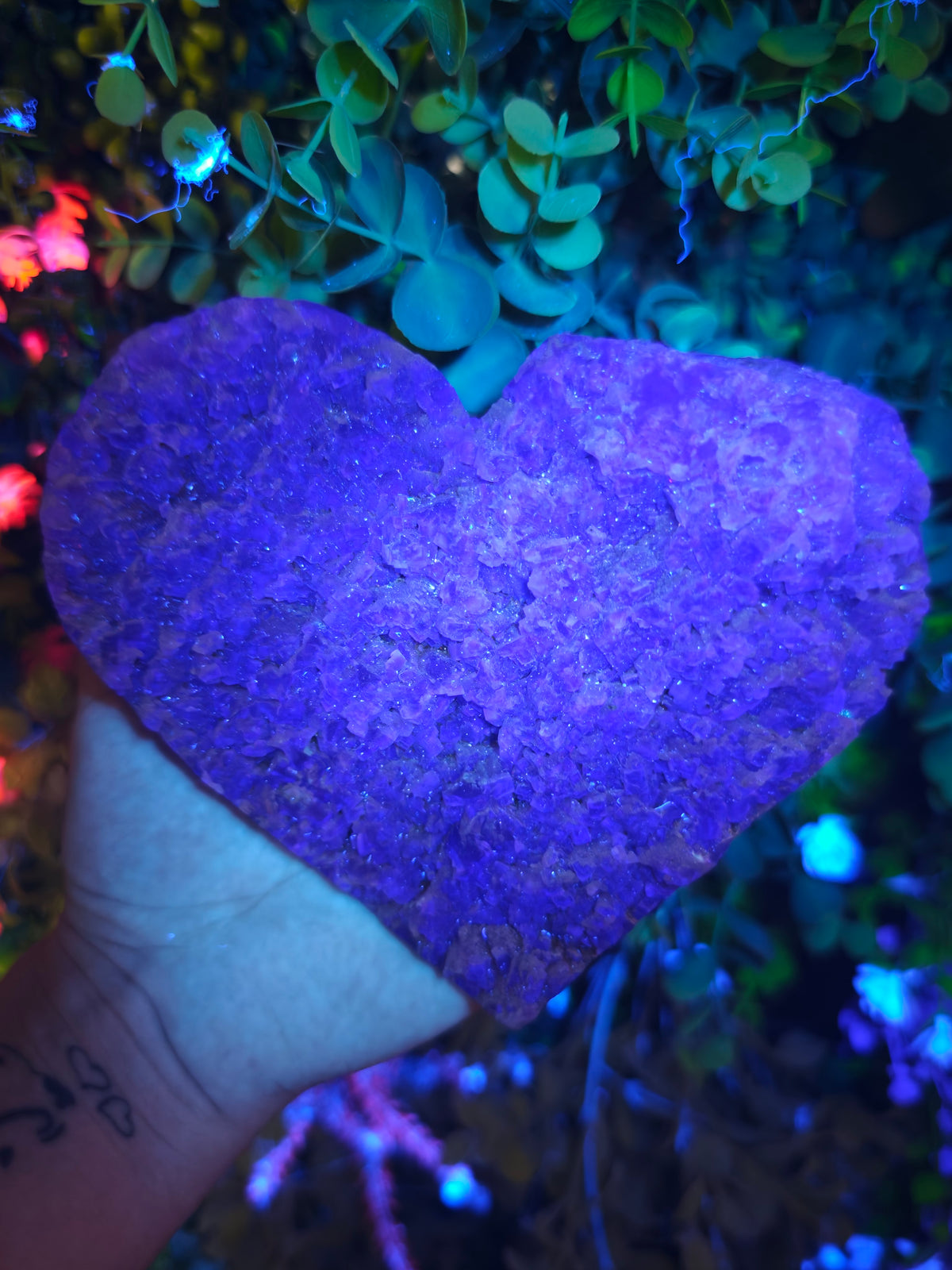 Fluorite Heart Half Raw Half Polished