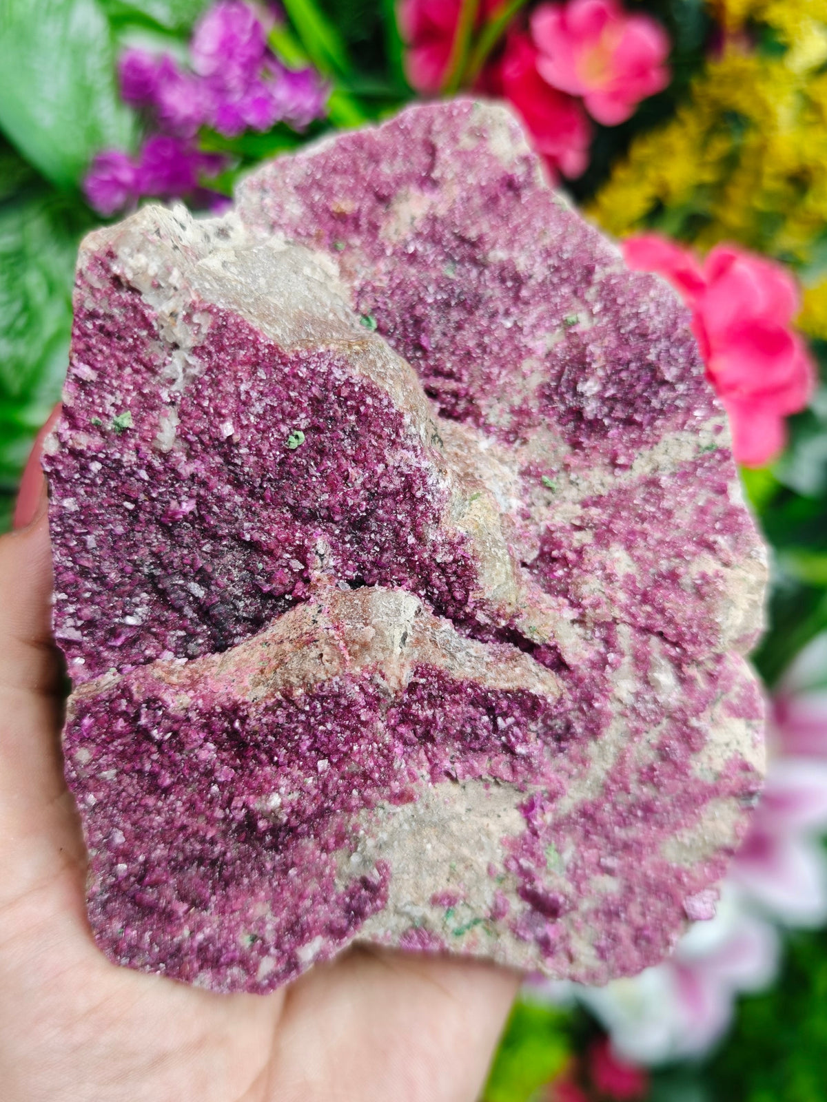 Cobalto Calcite with Malachite Raw Stone