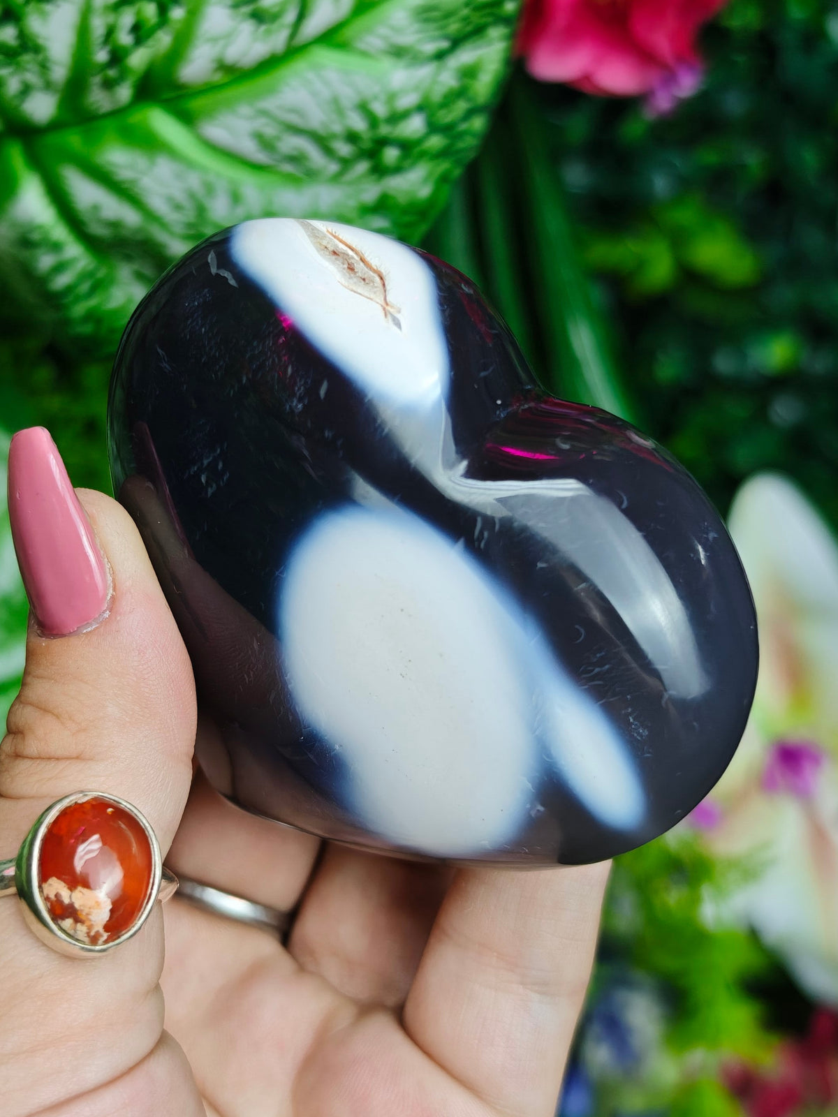 Orca Agate Heart