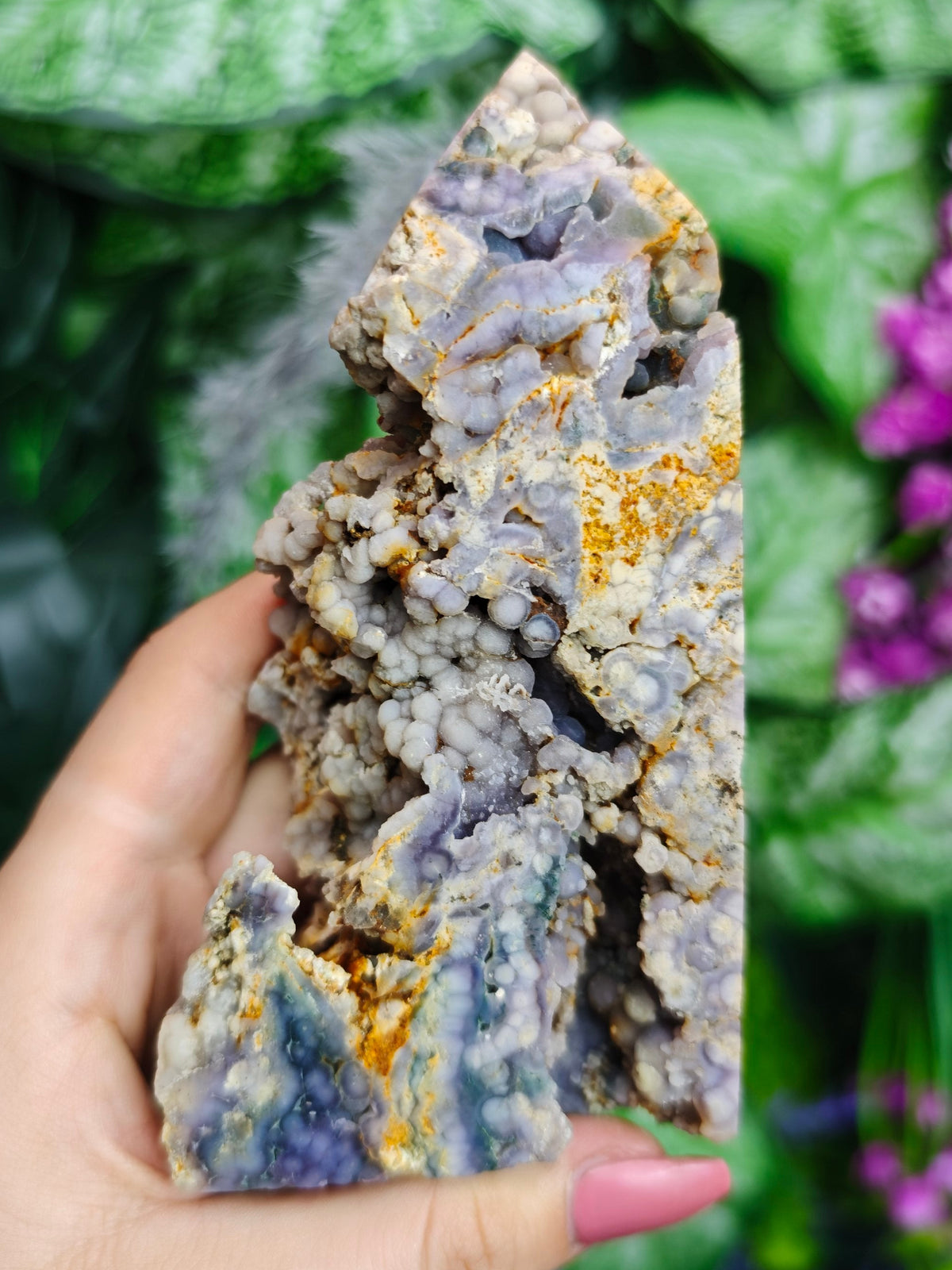 Grape Agate Half Raw Tower