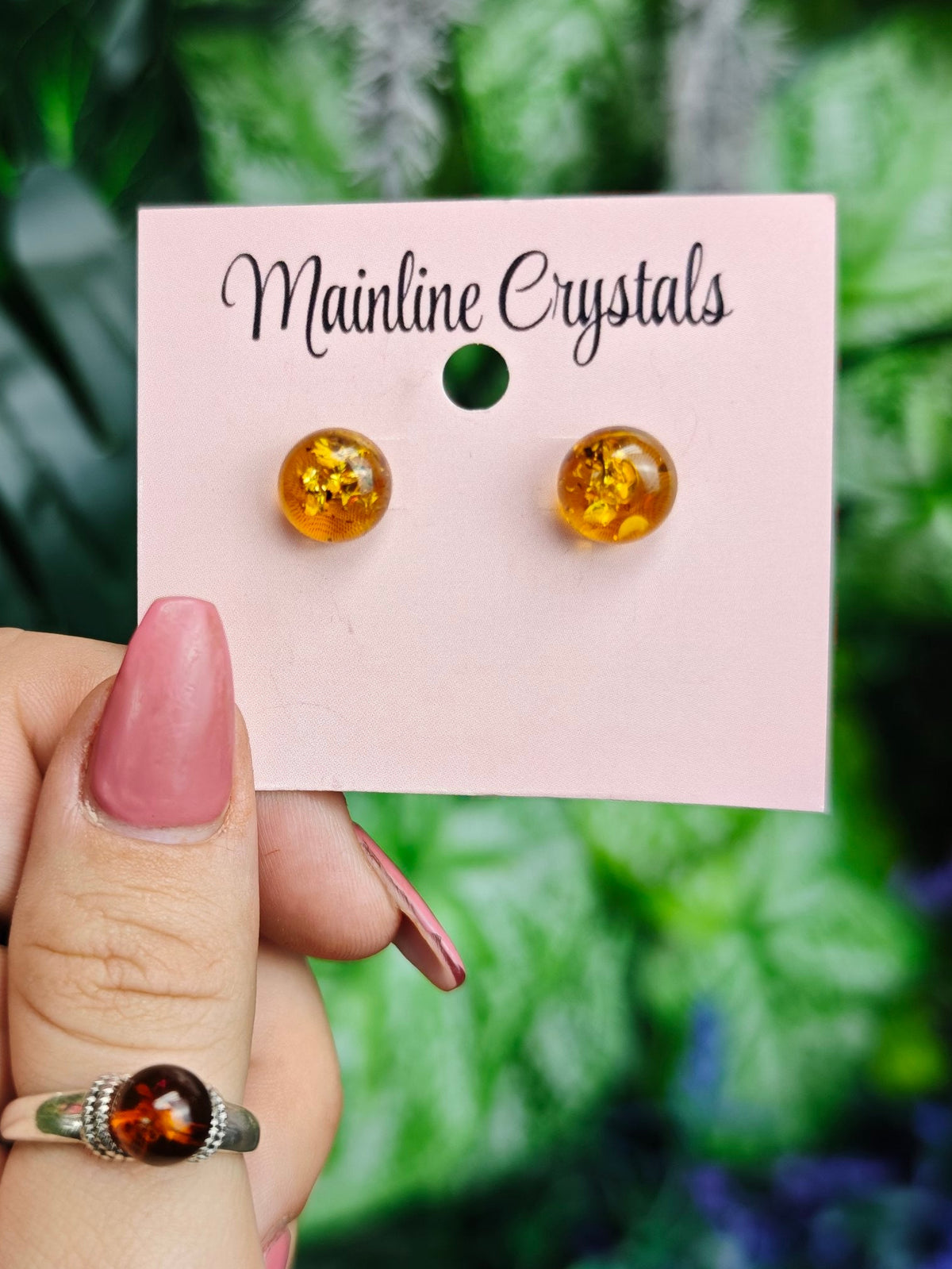 Baltic Amber Sterling Silver Stud Earrings