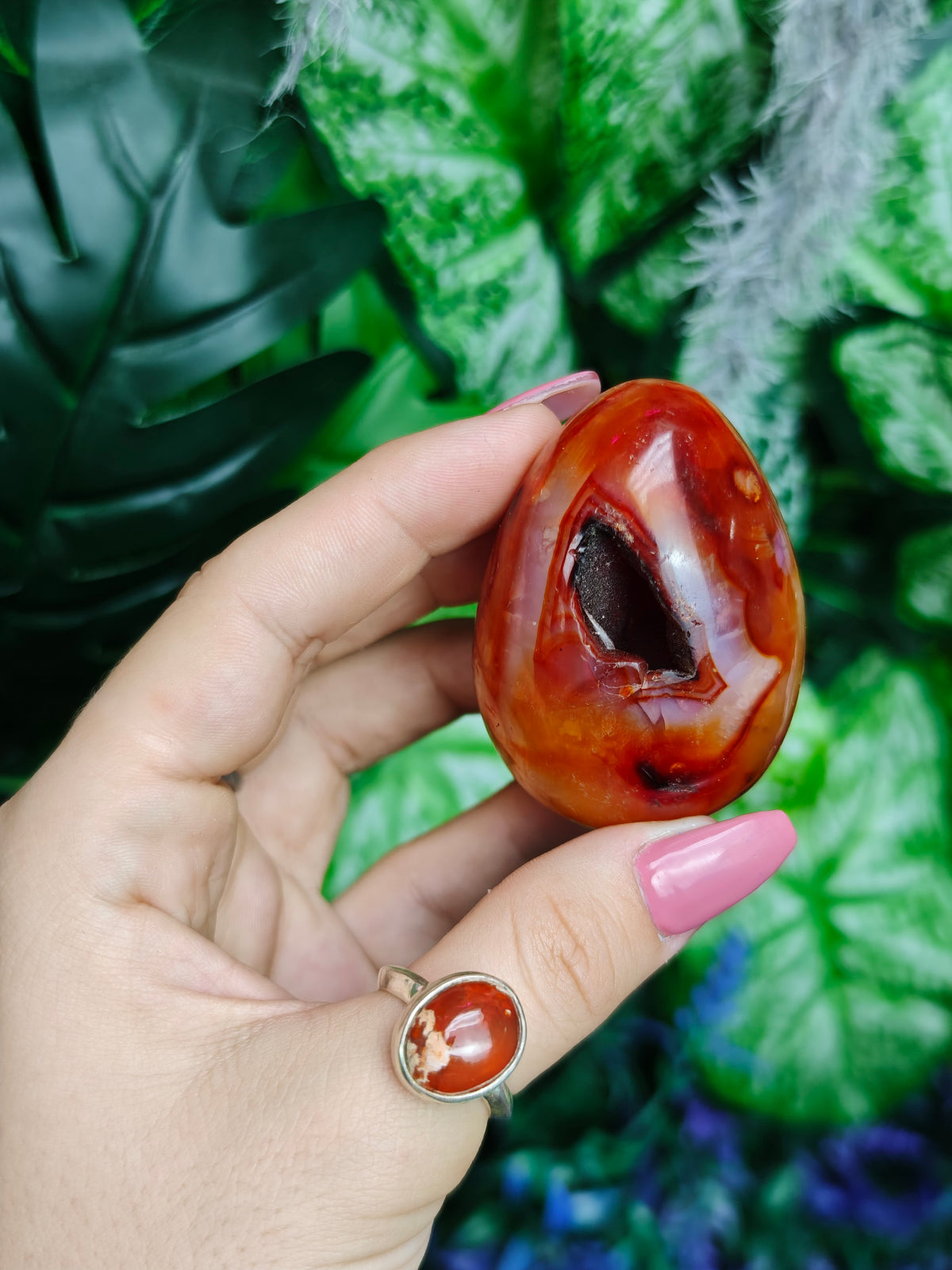 Carnelian & Orca Agate Egg
