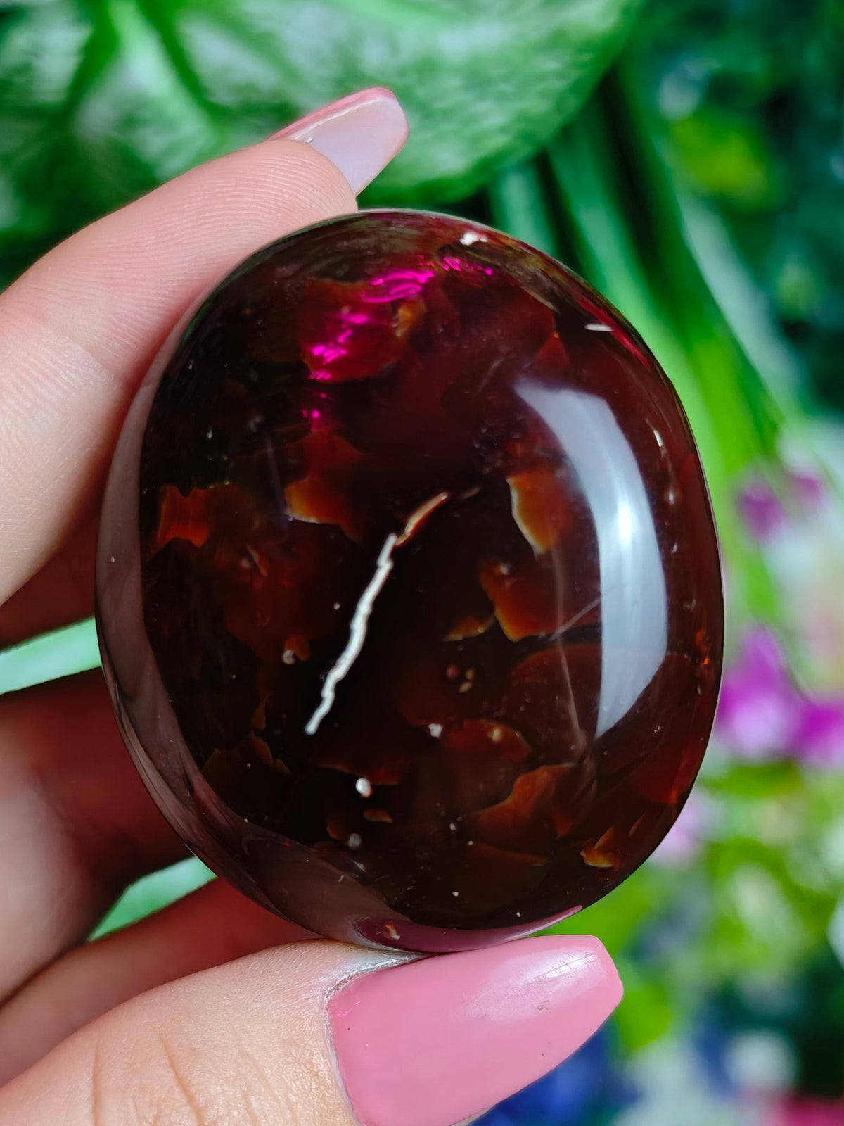Carnelian & Orca Agate Palm Stone