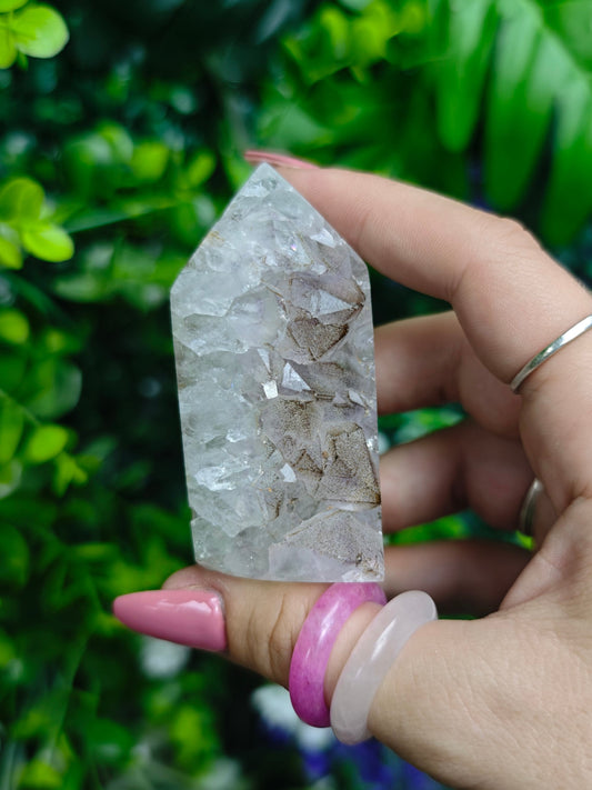 Brazilian Phantom Amethyst & Agate Tower