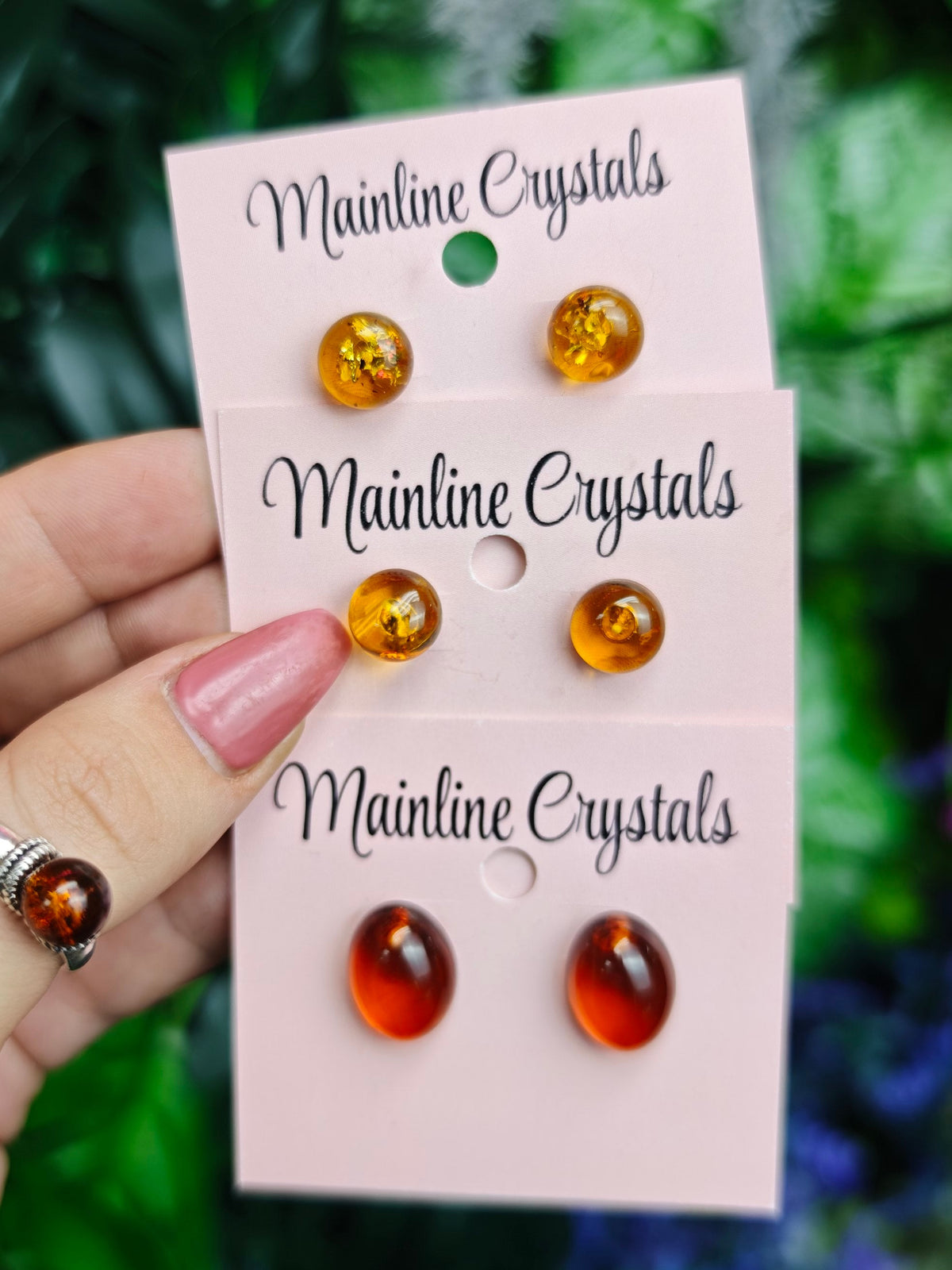 Baltic Amber Sterling Silver Stud Earrings