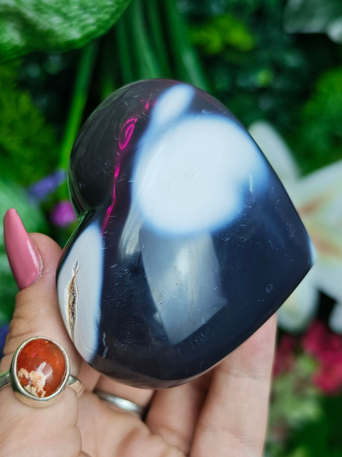 Orca Agate Heart