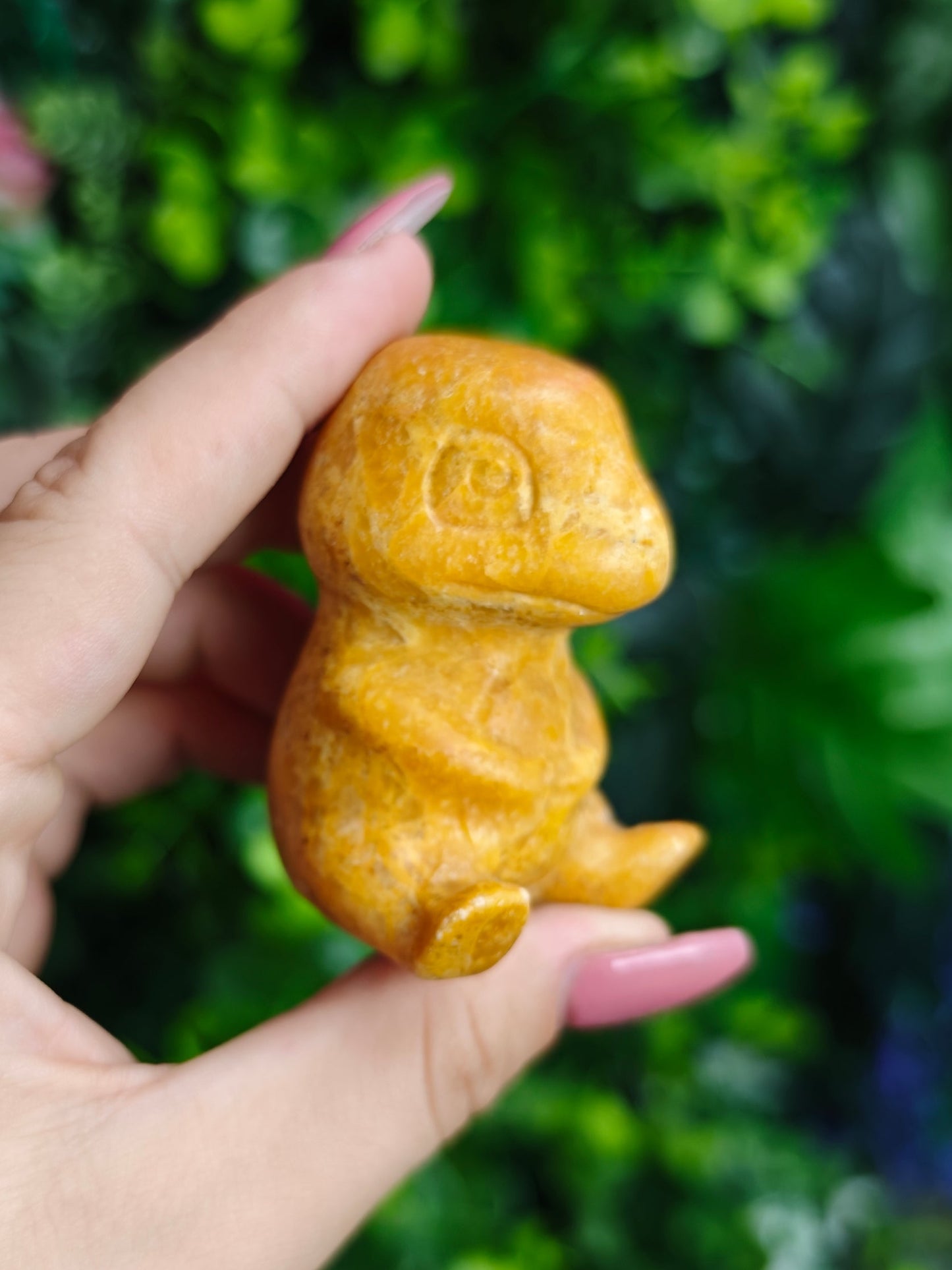 Yellow Jade Charmander Carving