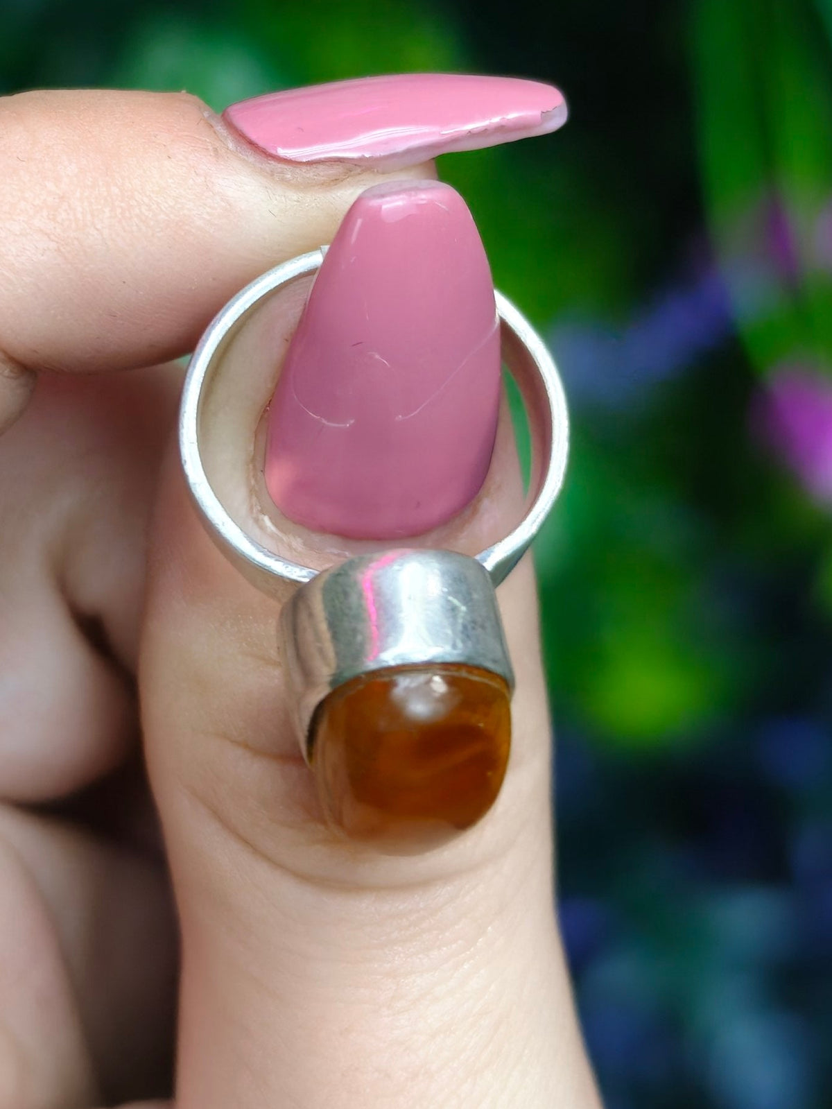 Baltic Amber Ring Size 6.5 Sterling Silver