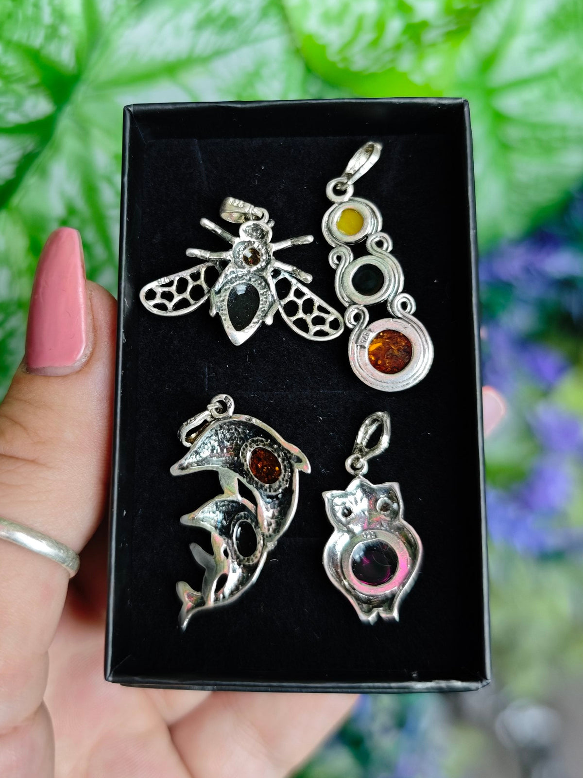 Baltic Amber Sterling Silver Pendants