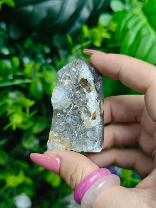 Amethyst and Druzy Agate Tower