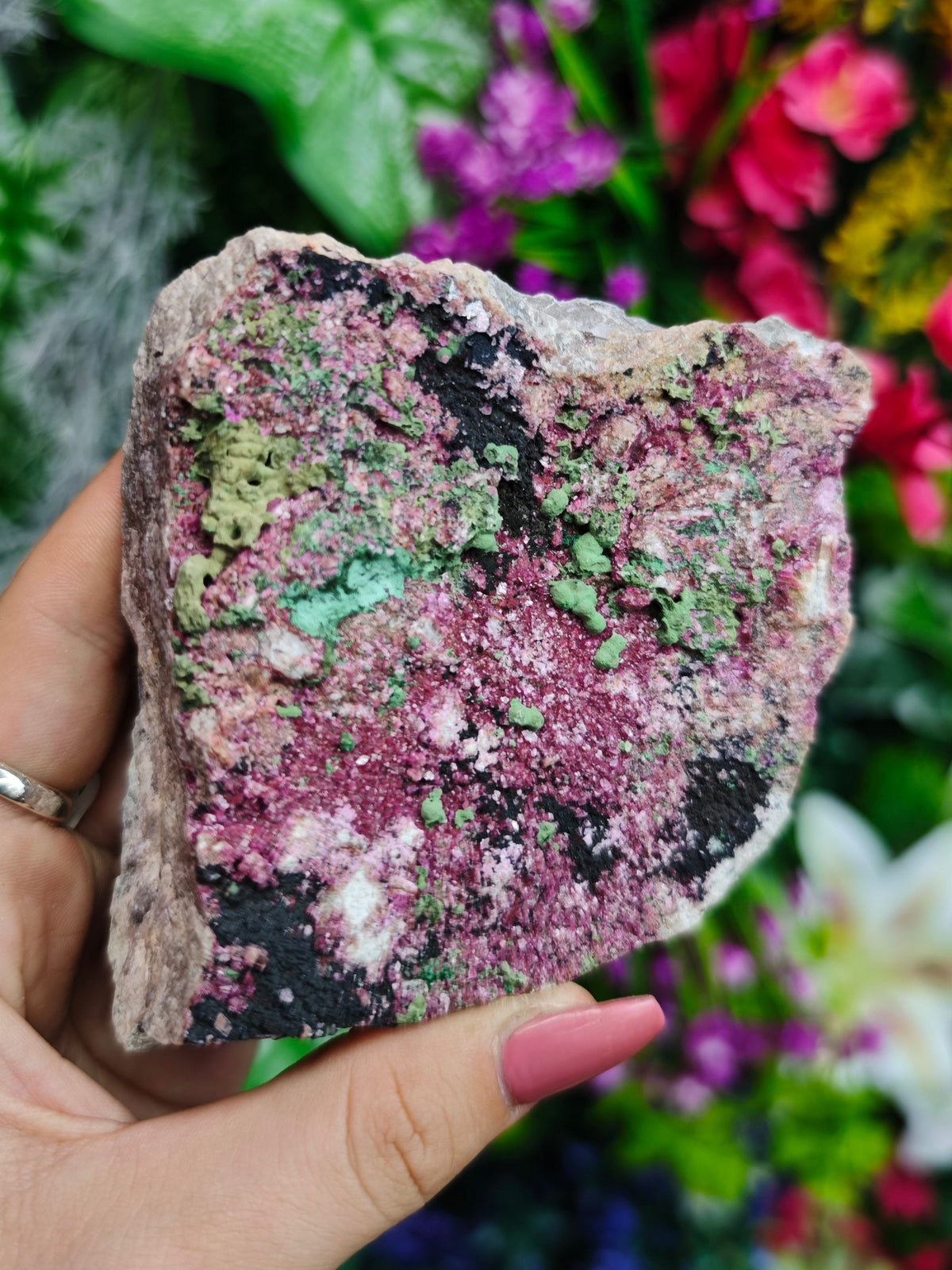 Cobalto Calcite with Malachite Raw Stone