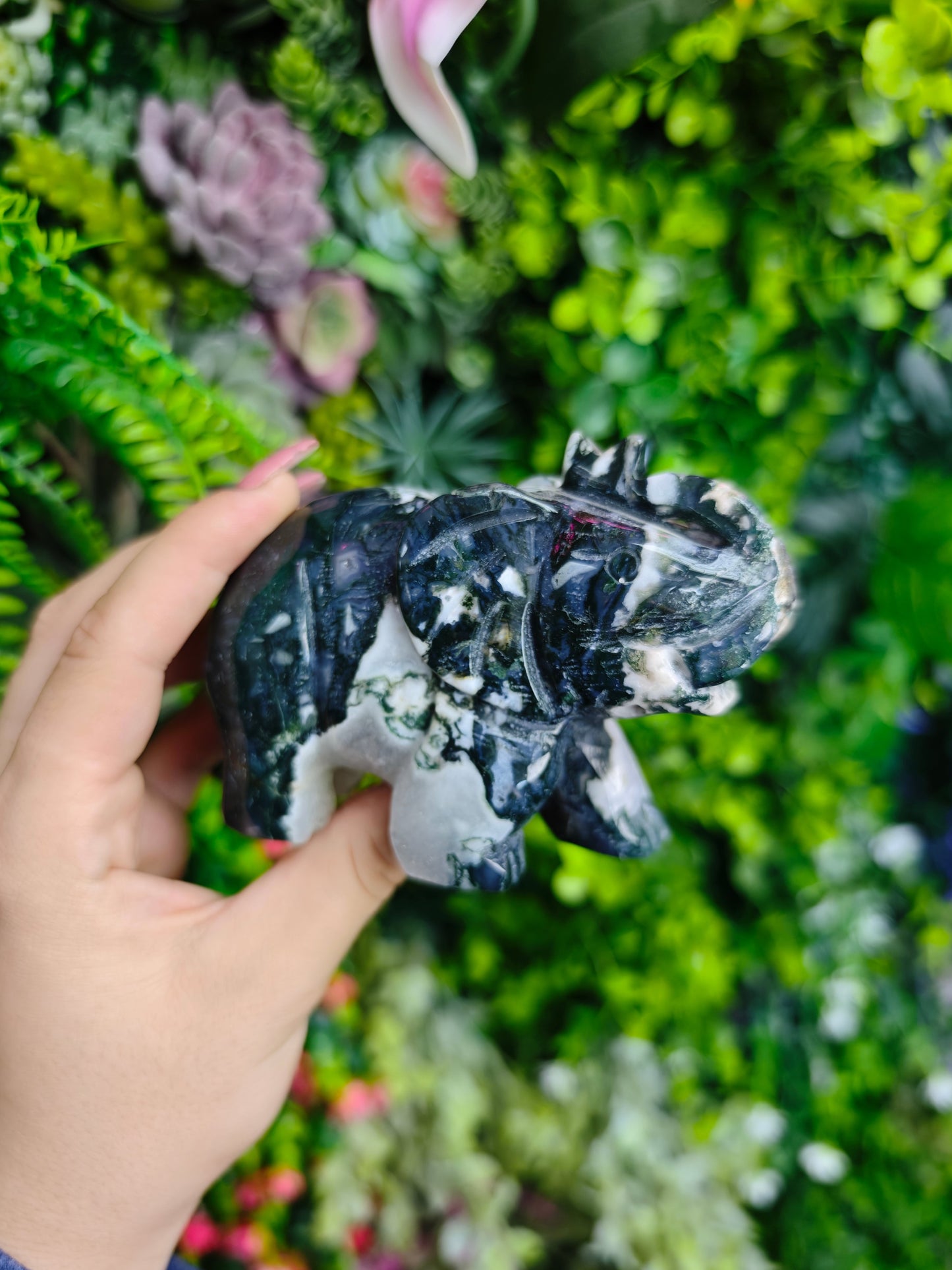 Moss Agate Elephant