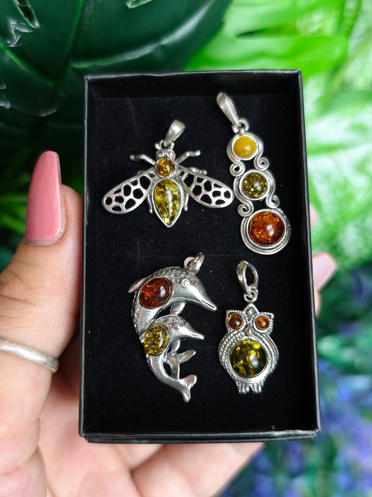 Baltic Amber Sterling Silver Pendants