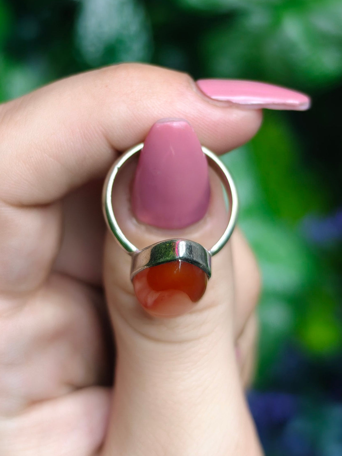 Carnelian Ring Size 8 Sterling Silver