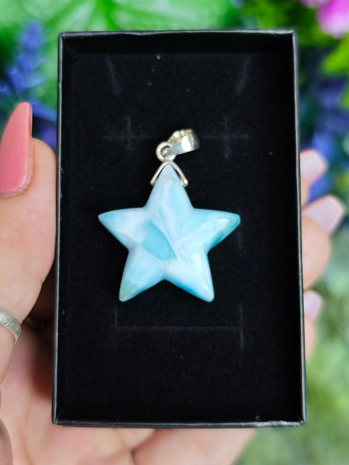 Larimar Star Sterling Silver Pendant