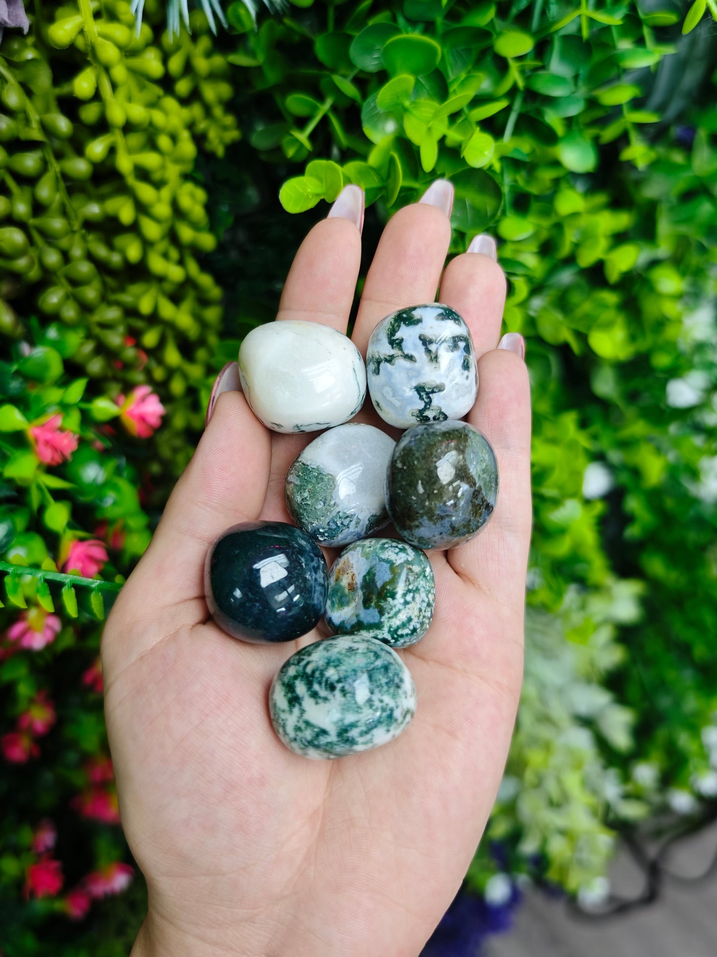 Moss Agate Tumbled Stone