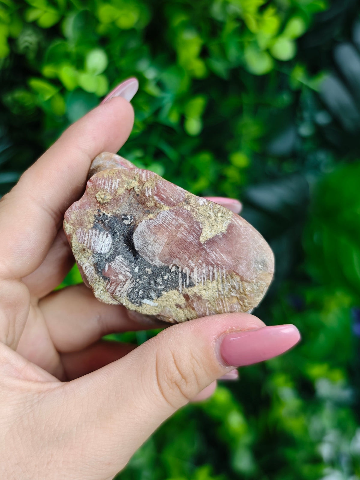 Rhodochrosite Frog Carving