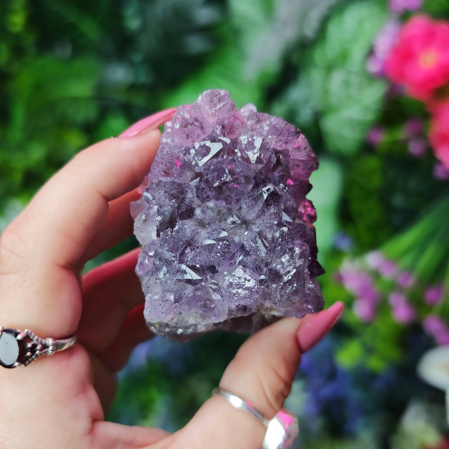 Elestial Amethyst on Fluorite Specimen