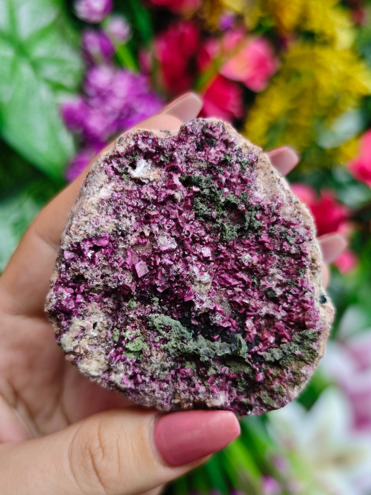 Cobalto Calcite with Malachite Raw Stone
