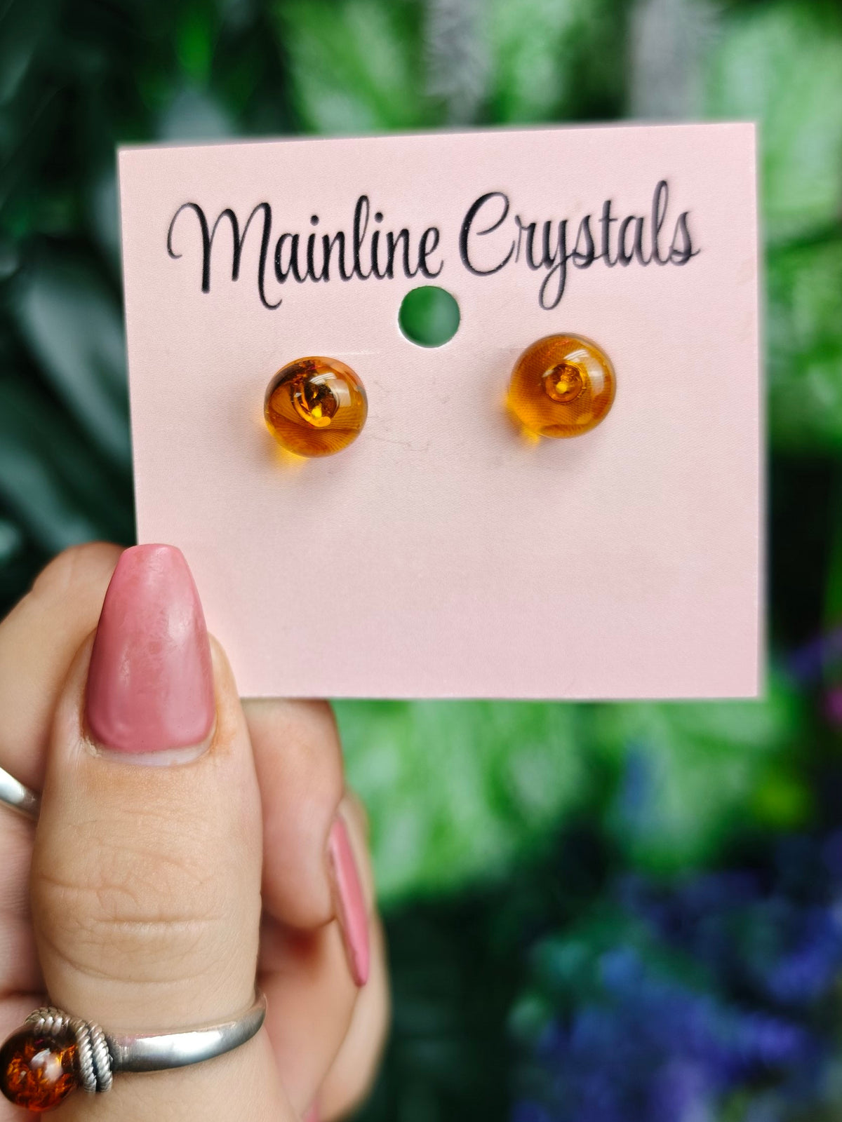 Baltic Amber Sterling Silver Stud Earrings