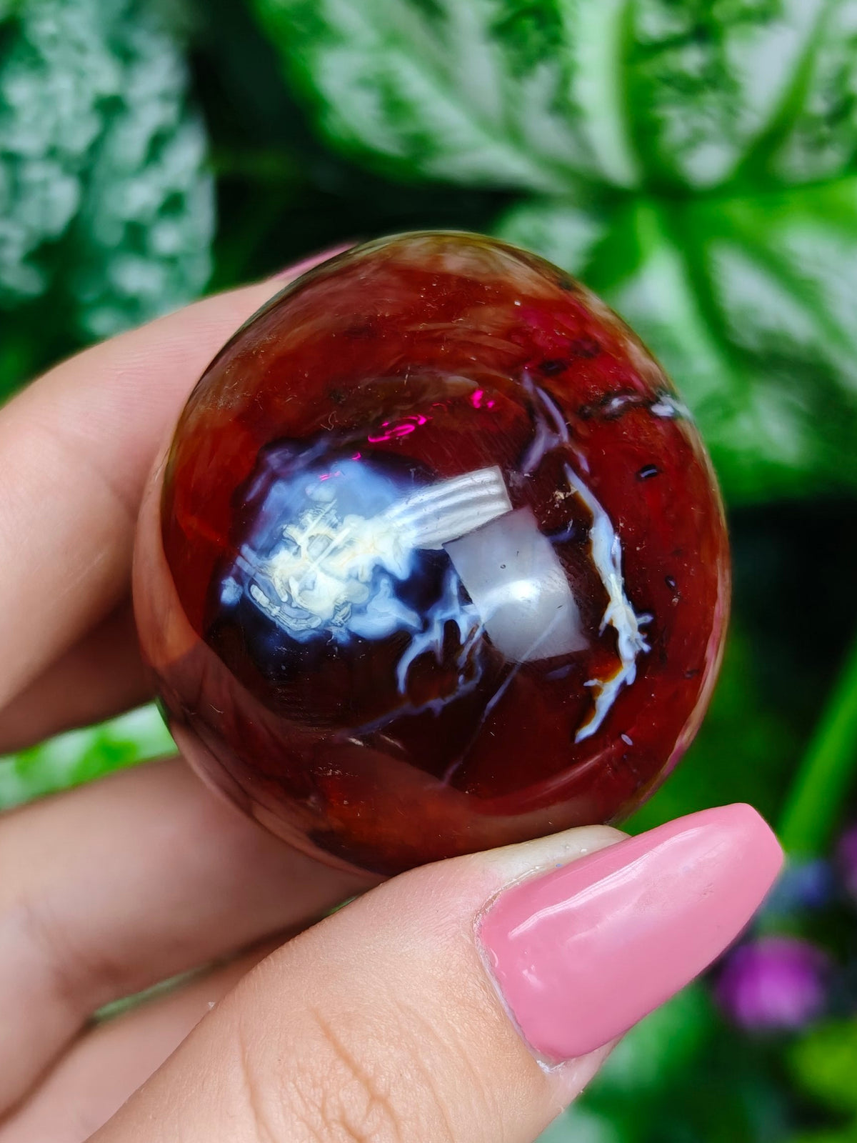 Carnelian and Orca Agate Egg