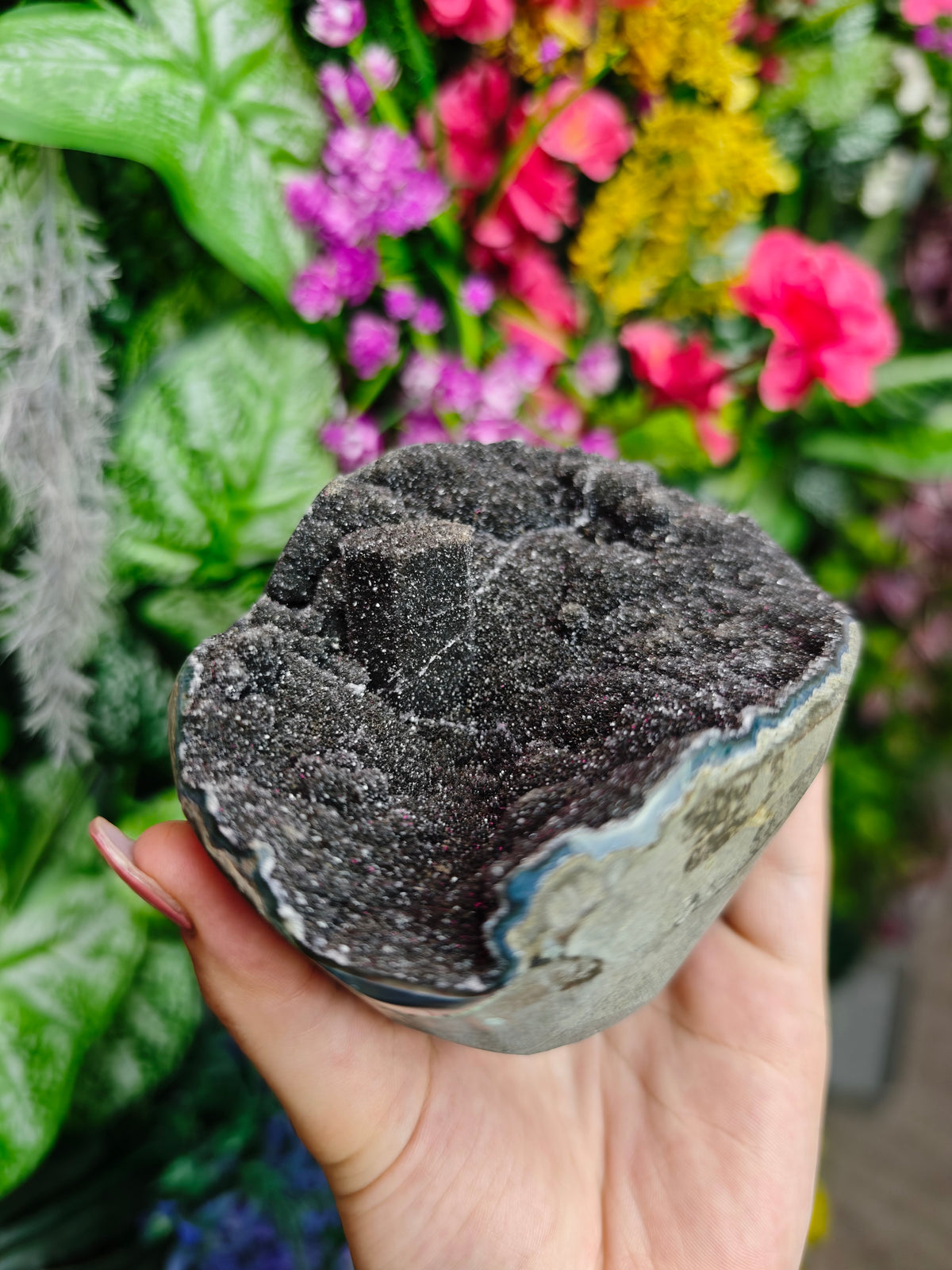 Unique Druzy Black Amethyst Specimen