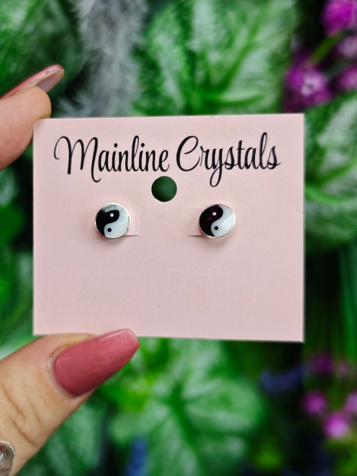 Mother of Pearl & Black Onyx Yin and Yang Sterling Silver Earring