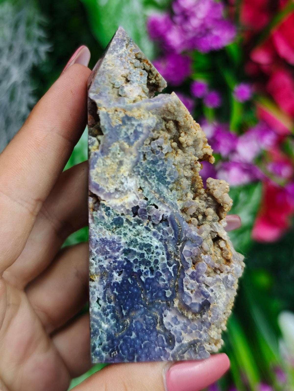 Grape Agate Half Raw Tower