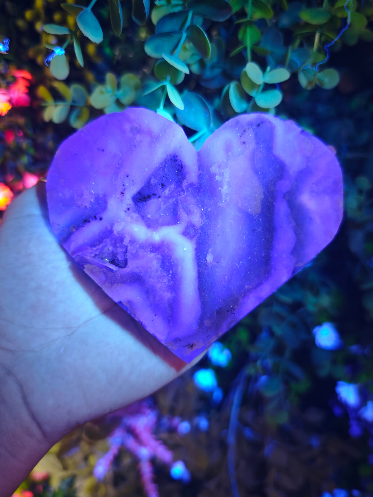 Fluorite Heart Half Raw Half Polished