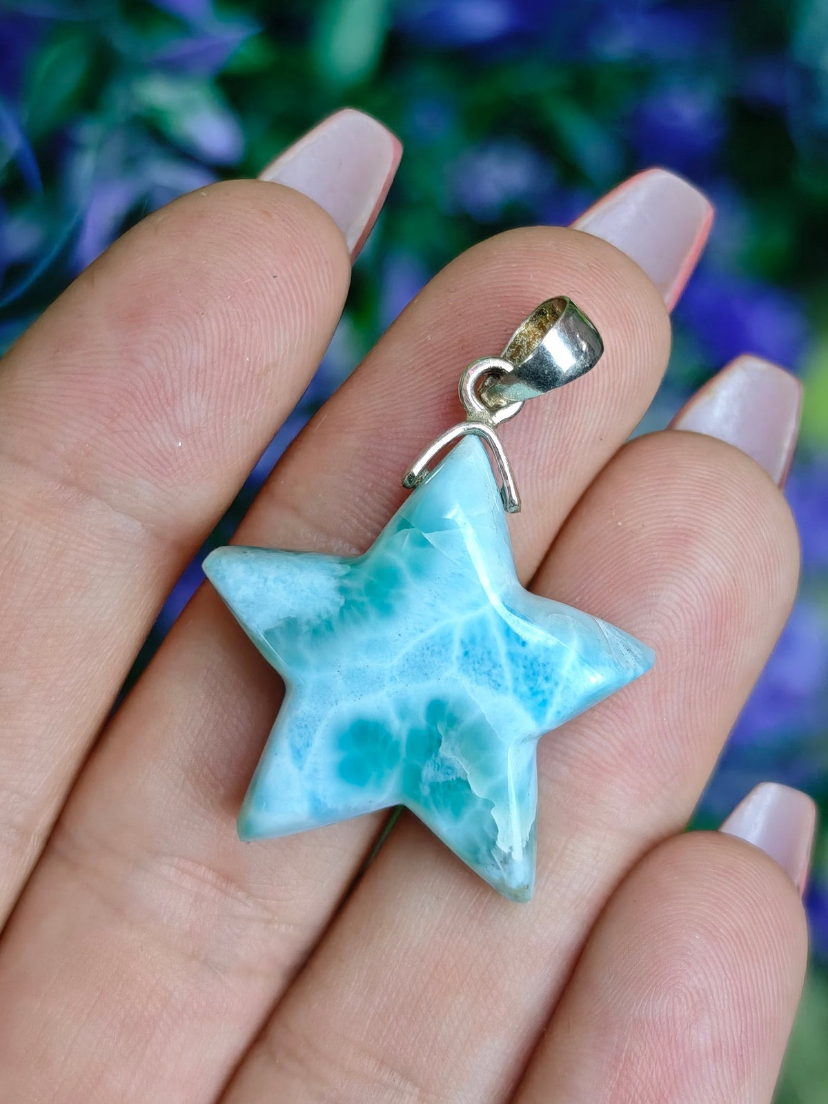 Larimar Star Sterling Silver Pendant