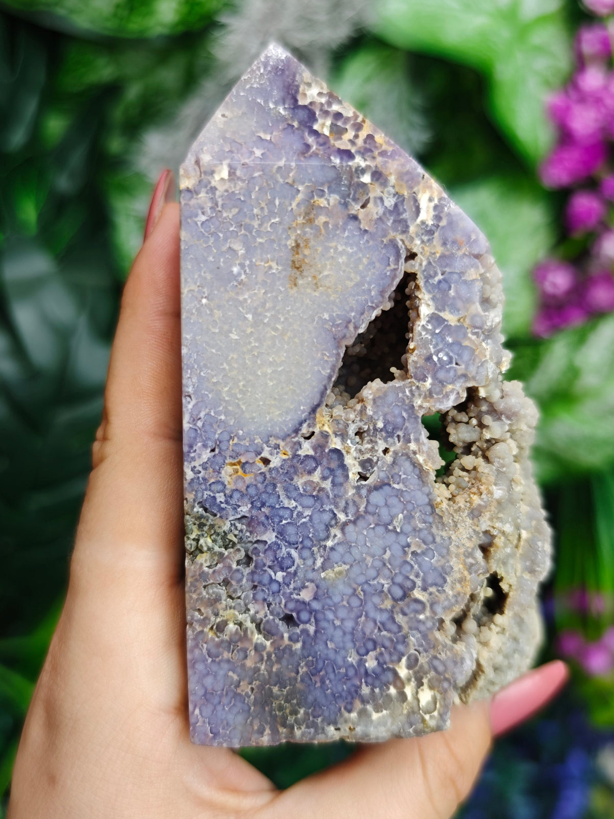 Grape Agate Half Raw Tower