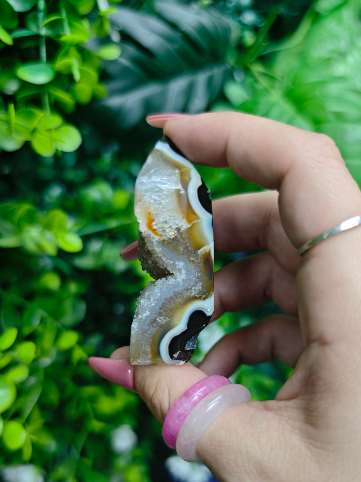 Brazilian Eye Agate & Druzy Quartz Tower