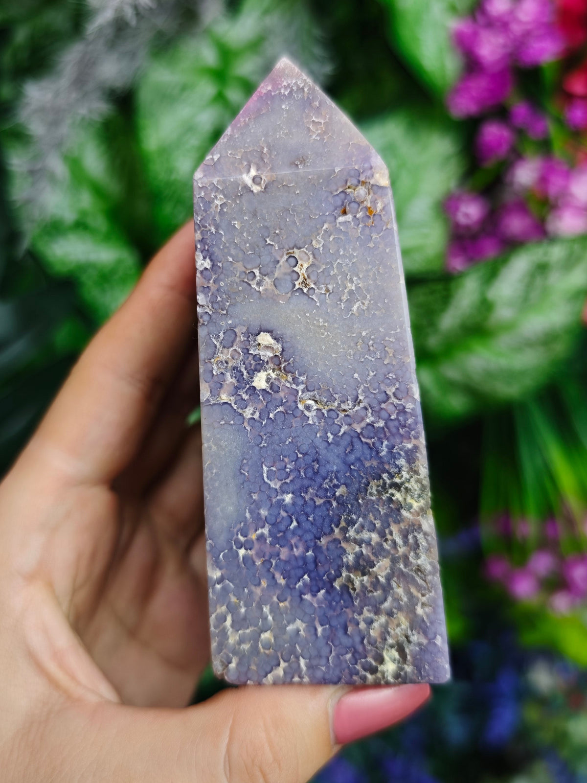 Grape Agate Half Raw Tower